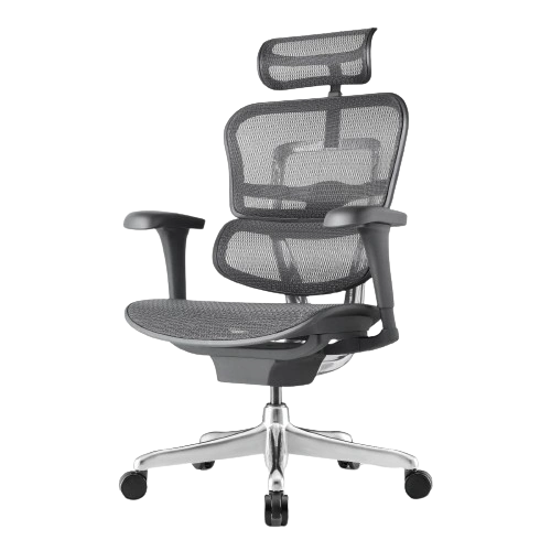 Mesh ergonomic office chair with headrest and adjustable features in Qatar