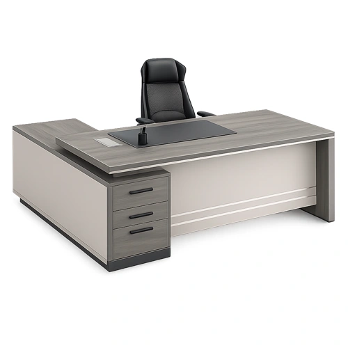 Modern L shape executive office desk with storage drawers by Office Furniture Suppliers in Qatar