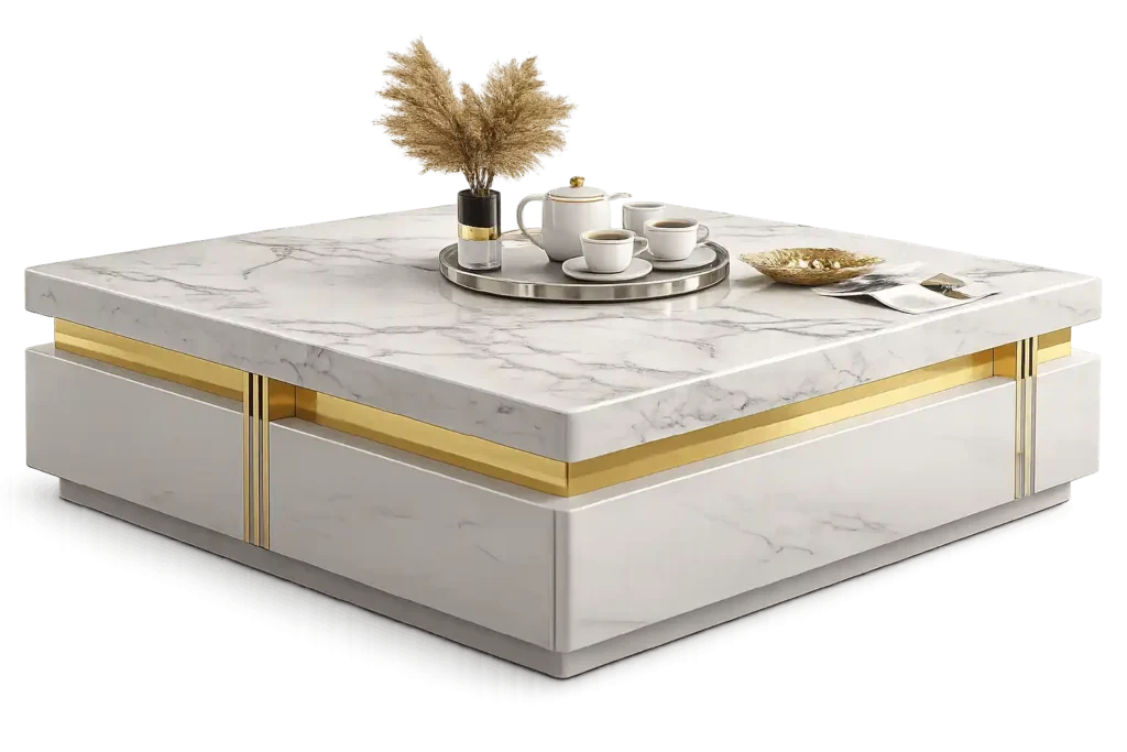 Luxury marble coffee table from coffee table suppliers in Qatar.